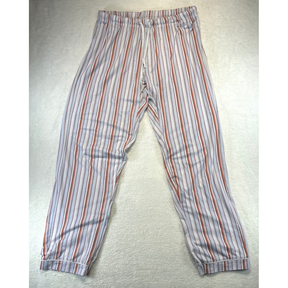 Coastal Born Striped Pajama Lounge Pants Medium Blue Orange White